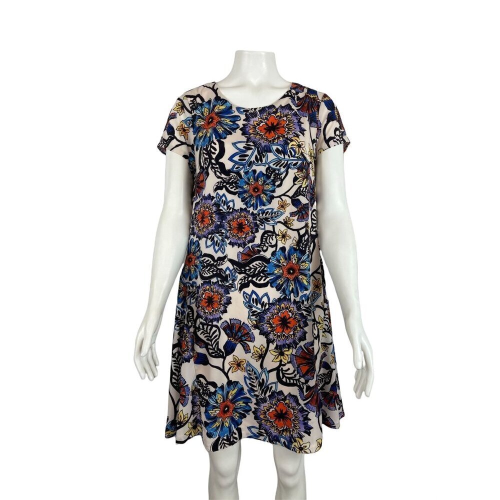 Betsey Johnson Floral Dress 4 Sheath Short Sleeve Spring Easter